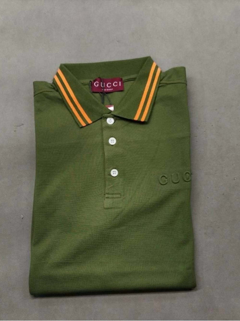 Olive green men’s Gucci shirt